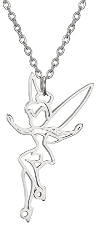 EUEAVAN Princesa Wendy Campanilla Colgante Collar Hada Pixie Angel Trendy Exquisita Mágica Bailarina Ballet Gargantilla Joyas Cuento de Hadas Cotización Niñas Mujeres Adolescentes