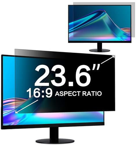 ZOEGAA Blickschutzfolie 23.6 zoll Monitor 16:9 Seitenverhältnis, Anti Blaulicht Sichtschutzfolie und Abnehmbarer Monitor Sichtschutz Privacy Screen für HP/Dell/Acer/Samsung/Lenovo/Toshiba