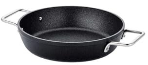Fissler Adamant Poêle À Frire/servir (24 cm) En Aluminium, Revêtue, Anti-adhésive, Bord Haut, Résistante Aux Rayures, Compatible Induction, Noir