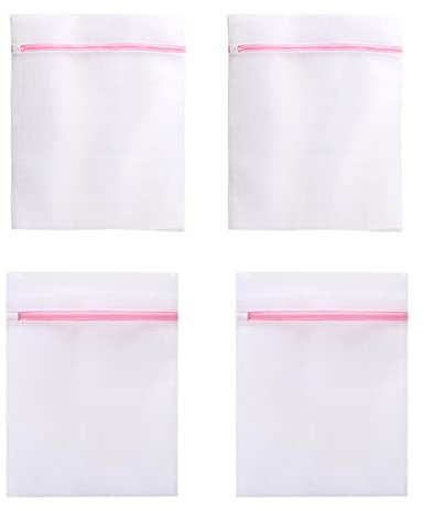 4 Piezas Bolsas de Malla para Lavadora - 30x40 cm con Cremallera - Protege Ropa Delicada como Sujetadores y Ropa de Bebé - Reutilizables y Resistentes - Ideales para Lavandería