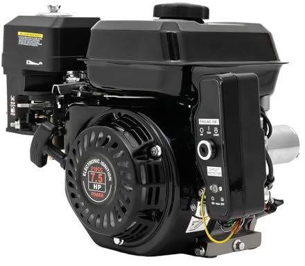 YIYIBYUS Gas Engine 7.5HP 4 Stroke 210CC Motor, Shaft 20mm Diameter OHV Industrial Grade Gasoline Powered Multi-Use Engine Air Cooled Pull Start