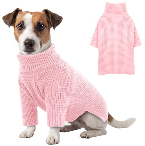 KONVINIT Hundepullover Kleine Hunde - Wabenstruktur Rollkragen Pullover xs