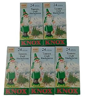 Set 5 x24 Räucherkerzen Knox (Größe M) Weihnachtliche Gewürze/Mischungen/Klassisch Herb/Exotisch (Tanne/Tannenduft 013110)