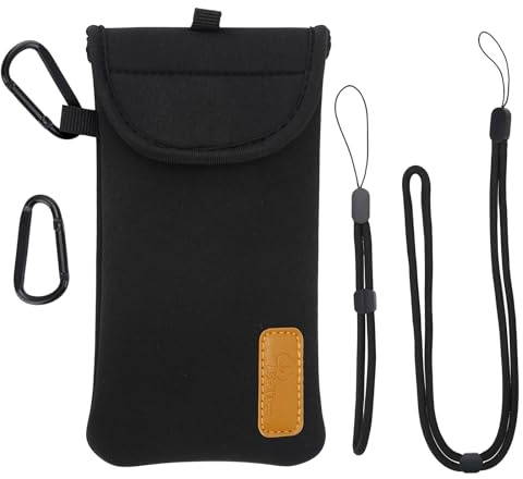 DOB SECHS Estuche de Neopreno Universal para Smartphone, Funda Protectora con Cremallera para 7 Negro