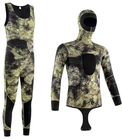 Complete Wetsuit Zweiteiliges Set Herren Frauen unisex Neoprenanzug 3 mm Ganzkörper Tauchanzug Lange Ärmel Zwei Stücke Nassanzüge Neopren für Surfen Spearfishing Schnorcheln Kanufahren TaucheranzüGe