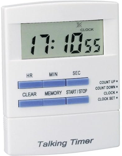 Timer parlante italiano professionale per brevi periodi, edizione vocale, orologio da cucina con conto alla rovescia & Up automatico ripetizione cronometro per ciechi, ipovedenti, non vedenti, anziani