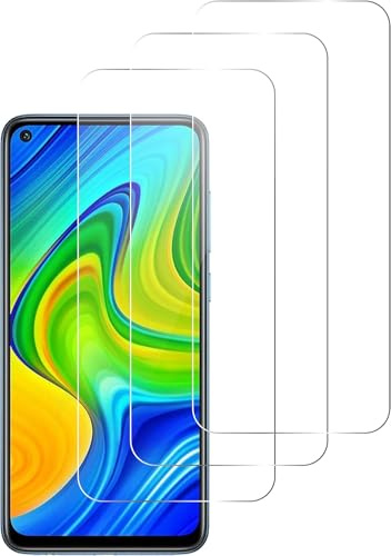 Jinyunlai Protector Pantalla para Xiaomi Redmi Note 9, [3 Piezas] Antirayaduras, HD Transparente, Sin Burbujas, 9H Dureza Protector de Pantalla de Vidrio Templado para Xiaomi Redmi Note 9