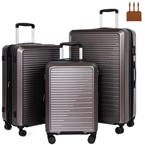 OUZZO Expandable Luggage Sets 5 Piece PC Hardshell Lightweight 20/24/28