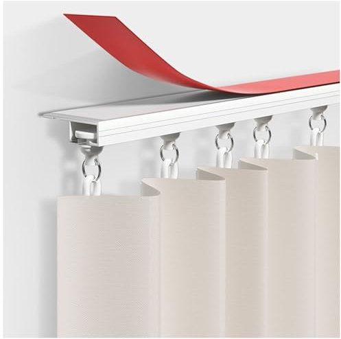 Gardinenschiene Selbstklebende Für Schiebevorhang, Aluminium-Vorhangschienen-Set Für Vorhänge, Raumteiler, Wohnmobil-Vorhang, Duschvorhang(Ceiling White,110cm/3.6ft)