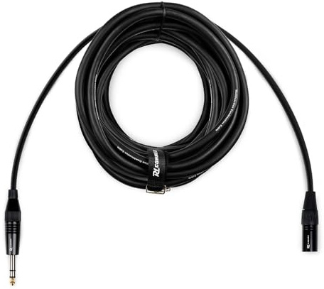 PD Connex CX44-12 XLR to Jack Cable 12m, Balanced 6.3mm Stereo TRS Male Connector, Durable Shielded Audio Lead for Professional Studio Recording and Live Performance