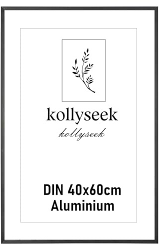 kollyseek 40x60cm Picture Frame Black, Aluminium Photo Frame for Posters