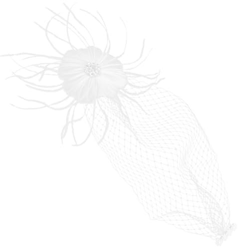 Healeved Fascinator Clip Mit Weißen Federn Für Damen Haardekoration Für Hochzeiten Partys Und Besondere Anlässe Leicht Und Komfortabel Zu Tragen Für Brautjungfern Und Feierlichkeiten