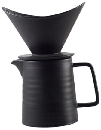 F Fityle Juego de cafetera de vertido, cerámica, cafetera manual, servidor de café, cafetera de goteo cónico para cafetería casera