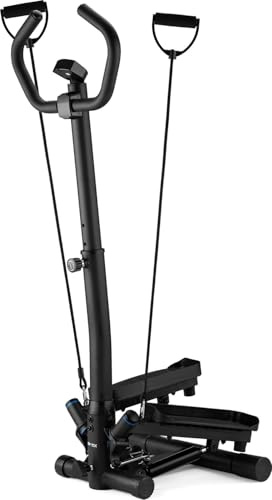 Gymtek XST900 Stepper, Drehstepper mit Haltegriffen & Expanderbänder - Twist Mini Stepper mit LCD, Schrittzähler und Kalorienzähler - Stairmaster Sportgeräte Zuhause