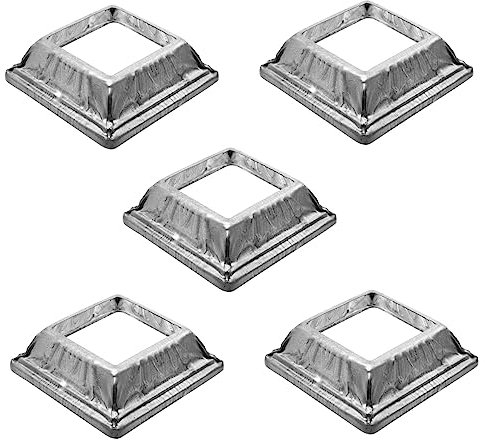 jojofuny 50pcs Railing Post Base Caps Fence Post Covers Easy to Install Sturdy Iron Buckle Cover