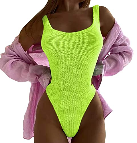 Traje de baño de una pieza para mujer de verano y piscina Push Up, elegante contenitivo de barriga, sexy, tallas grandes, Surf brasileño, monokini deportivo, una pieza, playa, amarillo, L