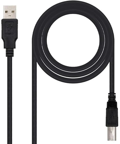 PRENDELUZ Câble USB 2.0 pour imprimante type A/M - B/M, noir, 4,5 m, pour connexion d'imprimantes et d'appareils électroniques.