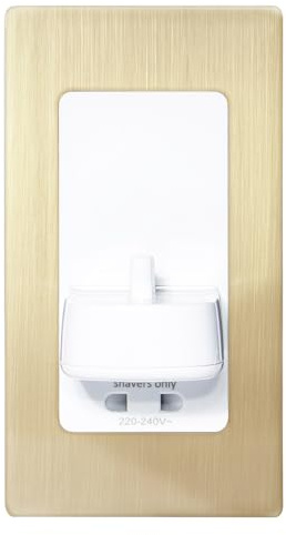 Taps2Traps ProofVision In-Wall Electric Toothbrush Charger and Shaver Socket, Brushed Brass Finish, 220-240V Compatible with Oral-B and Braun (excluding the iO & Pulsonic series)