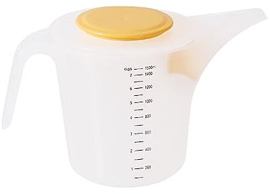Misurino a prova di schizzi con coperchio e filtro, 1500 ml, per olio liquido, aceto, farina, cucina