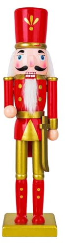Bajbumgn Soldatino Giocattolo di Natale Schiaccianoci - Personaggio Schiaccianoci in Legno | Statua Festiva per Party da Esporre su Mensola Finestra Tavolo