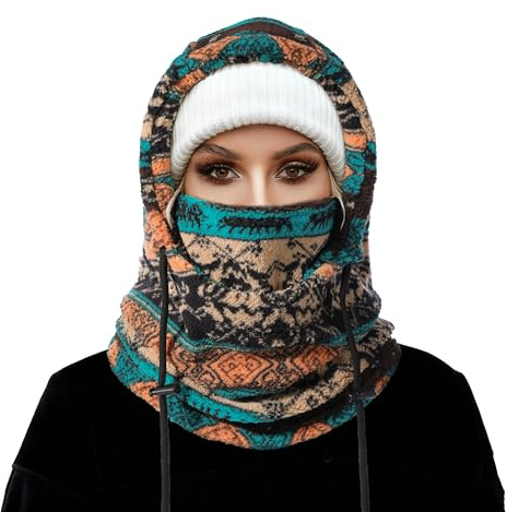 MVPTOO Ski Mask Balalclava Windproof Face Mask Warm Fleece Neck Cover for Cold Weather Helmet Hood for Men & Women (Bohemian)