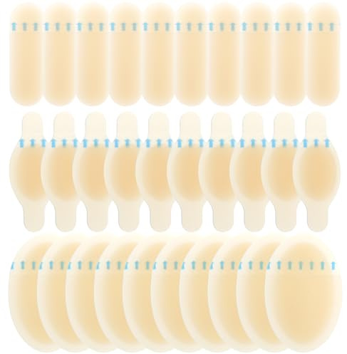GZRXIOUS 30 PCS Cerotti Idrocolloidali per Vesciche, Cerotti Hydrogel Impermeabili in 3 Misure, Salvapelle Tallone e Dita, per Uso Quotidiano, Viaggio e Sport