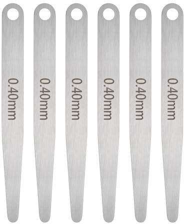 sourcing map 6 spessimetri di spessore metrico 0,4 mm a lama singola ovale spessimetro in acciaio inossidabile 304 strumento di misurazione per riparazione valvola chitarra candela