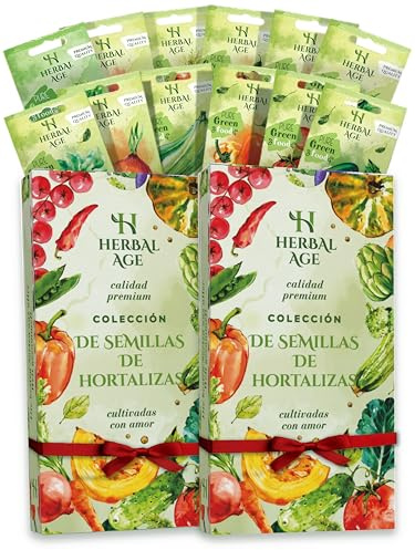 Kit Semillas Huerto Urbano De 12 Vegetales – Pack de 2, 10.200 Ecológicas Semillas De Tomate, Pepino, Lechuga, Tomates Cherry – Kit Huerto En Casa Pack, Regalos Originales Para Hombre y Mujer