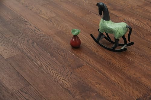 Dark Mahogany Stained Solid Oak Wood Flooring 930x130x18mm MO1808