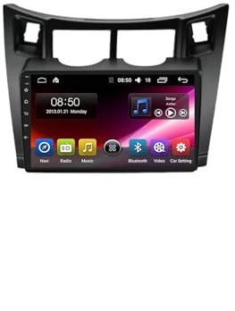 Autoradio Android per Toyota Yaris Fascia 2005-2012 Multimediale Touch Screen Bluetooth Gps Wifi Android Auto, with Mirror Link/Siri/Backup Camera, 8 Nucleo 6G+128G
