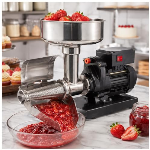 liuyunfeiGL 450W Kommerzielle Tomatenpresse, Passiermaschine aus Edelstahl für Tomaten Black