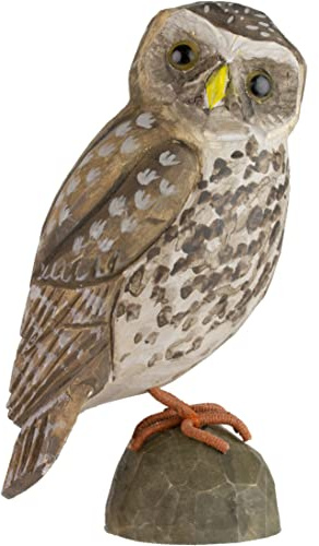 WILDLIFEGARDEN WG455 DecoBird Eule - Handgeschnitzter Dekorative Vogel aus Holz - Große Europäische Vögel