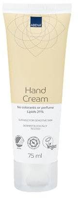 ABENA Handcreme 75 ml, Schnell einziehende & nährende Handpflege, Duftfreie Formel, Geeignet für alle Hauttypen, Angereichert mit pflanzlichen Ölen für intensive Feuchtigkeit