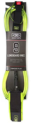 Ocean and Earth Longboard Regular Moulded Knee Surf Leash 9ft 0 Lime