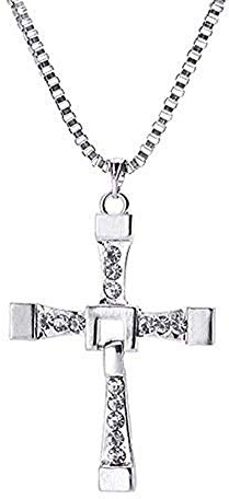 OUTLETISSIMO® Collier Dominic TORETTO Pendentif Croix, Métal Acier inoxydable, Strass