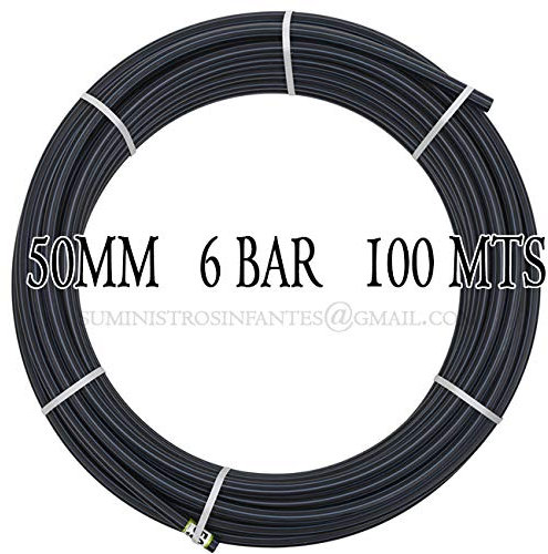 Suinga Tuyau en Polyéthylène 50mm | Tuyau Agricole 50mm 6 bar 100 mètres | Tuyau d'Irrigation 50mm | Tuyau d'irrigation 50mm, noir
