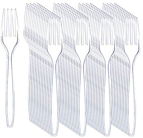Liacere 360Pcs Clear Plastic Forks -Disposable Plastic Forks BPA-Free, 6.7-inch Heavy Duty Clear Disposable Cutlery, Suitable for Parties and Restaurants, Perfection at the Tip of Your Fork