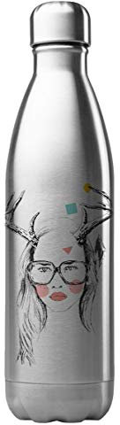 Thermosflasche aus Edelstahl, 500 ml, bedruckt, Motiv: Hirsch G1791