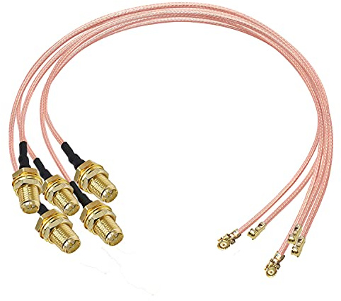 TUOLNK Câble coaxial RP-SMA vers IPX UFL U.FL MHF1 vers RPSMA Câble coaxial femelle en queue de cochon pour routeur Wifi Mini câble d'antenne d'extension PCI 12 pouces (30 cm) 5 pcs