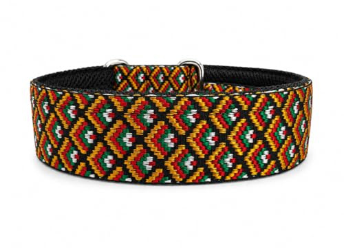 Zugstopp Halsband mit Polsterung, Martingale, gepolstert, 5 cm breit, Trainingshalsband, verstellbar, Dog Collar (bis 38cm Hals- 44cm Kopfumfang inkl 6cm Zugstopp, Metallteile: Stahl)