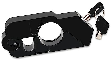Maizoon Antirrobo Cerradura de manillar Aleación de aluminio Fácil de bloquear Pequeño y compacto Universal Portátil Acelerador para Motocicleta Bicicleta eléctrica Triciclo Negro