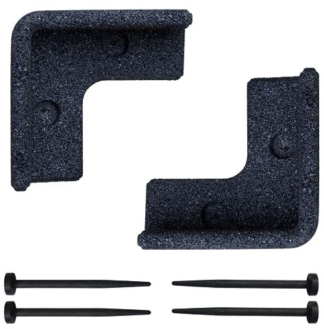 FlexiBorder 2 x 90 Grad Innenecke Schwarz - Beeteinfassung für den Rasen - Gartenbegrenzung für Rasenflächen - Wege und Blumenbeete