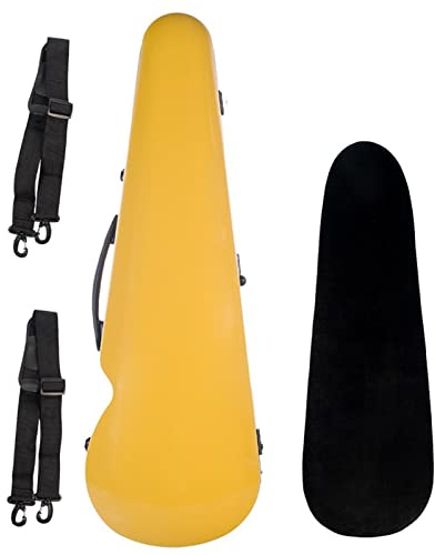 Fachmann Geigenkoffer 4/4 Full Size Yellow Violin Hard Case Dreieckiger Rucksack Geigenkoffer