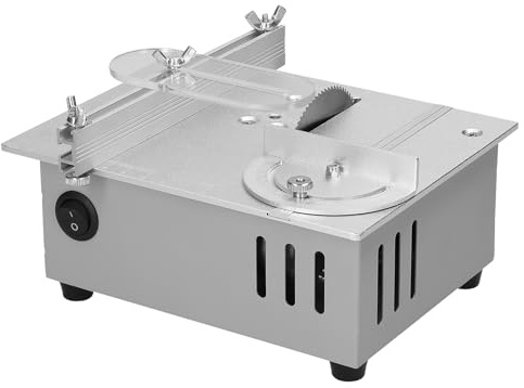 Vislone Sega da tavolo multifunzionale Seghe da tavolo elettriche da 96 W Macchina per la lavorazione del legno con utensile da taglio regolabile in altezza per piccole famiglie fai da te