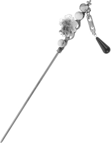 Healeved Retro Chinese Hair Stick with Pendant Ink Flower Hairpin for Women Decorative Hair Chopsticks for Bun Styling Formal Accessories for Parties Cosplay Dating and Photos