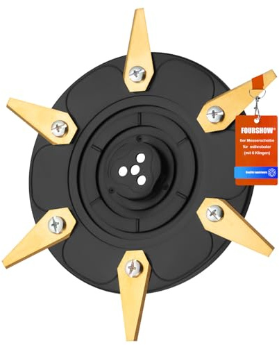 FourShow [AUFRÜSTUNG] Messerteller + 6 Stück Klingen Kompatibel mit Bosch Indego XS300 S350 S400 S500 M700 S+350 S+400 S+500 M+700 Mähroboter Messerscheibe