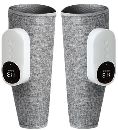 Beinmassagegerät zur Durchblutung und Schmerzlinderung, Waden-Luftkompressionsmassagegerät mit Wärme, Beinmassagegerät mit 3 Intensitäten, 3 Modi, Muskelentspannung (Paar)