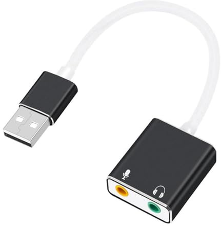 Rdxanc USB Sound Adapter, External Sound Card for PC and Laptop，USB Microphones Adapter to 3.5mm(1/8inch) for Headphone Speaker