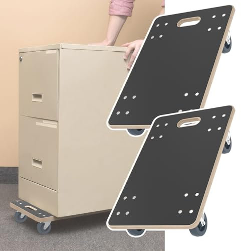 NAIZY Rullbräda, 2 x transportrullbräda, 60 x 40 cm, möbeltransporthjul med universella hjul med broms upp till 200 kg, möbelskoter, transporter, för hem, stormarknad fabrik