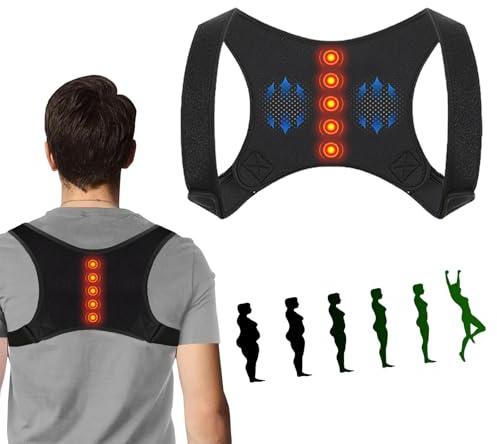 WVWMYM Corrector Postura Espalda con Imanes, Corrector de Espalda Hombre Mujer Ajustable y Transpirable Espalda Recta de Postura para la Prevención del Dolor Corrección Postural (L-XL)